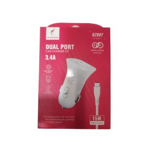 شارژ فندکی (دو درگاهی) DUAL PORT CAR CHARGER 3A 15W